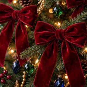 Velvet Christmas Bow Set (30 Pieces)