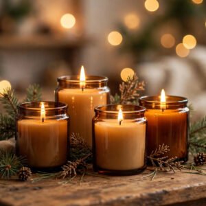 Scented candle gift set for a cozy Christmas home