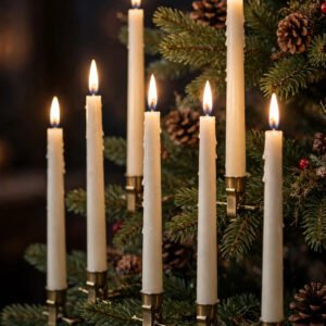 Flameless Tree Taper Candles (12-Pack, Clip-On)